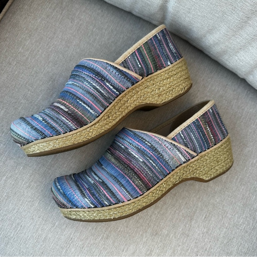 Dansko Professional Clog size EU 38 multicolor tweed and  jute edge sole